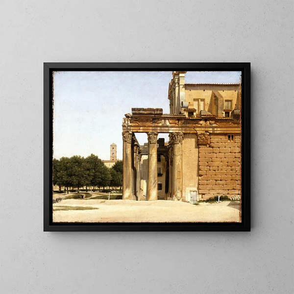 Vue van de Via Sacra in Rome - Christoffer Wilhelm Eckersberg — ingelijst kunstwerk aan de muur