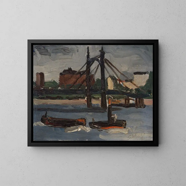 La Tamise à Battersea - Christopher Wood — ingelijst kunstwerk aan de muur