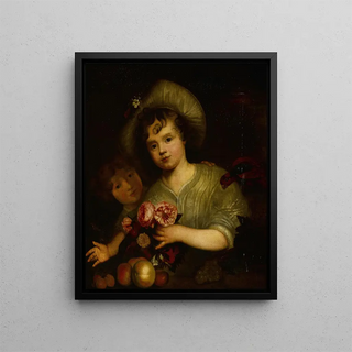 Circle of CAREL DE MOOR - Children with Flowers Fruit and a Parrot.webp