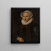 Portrait of Anna Jacobsdr Blaeu, wife of Cornelis Pietersz Hooft - Circle of Cornelis Pietersz van der Voort — framed artwork on a wall