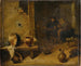 Binnenlands Schilderij van een herberg met boeren die op de achtergrond eten - Cirkel van David Teniers de Jonge — weergave van het kunstwerk