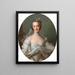 Portret van een elegante dame in ivoorkleurige jurk - Cirkel van Jean-Marc Nattier — ingelijst kunstwerk aan de muur