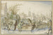 Landschap in de winter met op de voorgrond twee sleeën getrokken door paarden - Claes Janszoon Visscher I — weergave van het kunstwerk