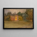Een groot huis verlicht in de nacht - Clare Marsh — ingelijst kunstwerk aan de muur
