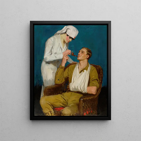 Clarence F Underwood - Nurse Lighting a Pipe.webp