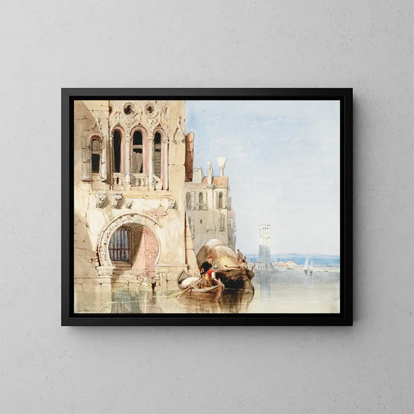 Een capricescène in Venetië - Clarkson Stanfield — ingelijst kunstwerk aan de muur