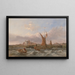 Fort de Tilbury painting, wind against the tide - Clarkson Stanfield — framed artwork on a wall