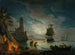 Een haven bij maanlicht - Claude-Joseph Vernet — weergave van het kunstwerk