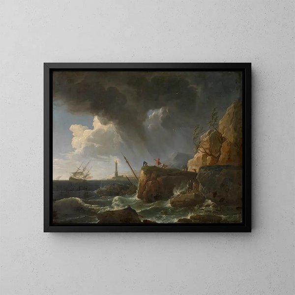 Zeilschilderij - Claude-Joseph Vernet — ingelijst kunstwerk aan de muur