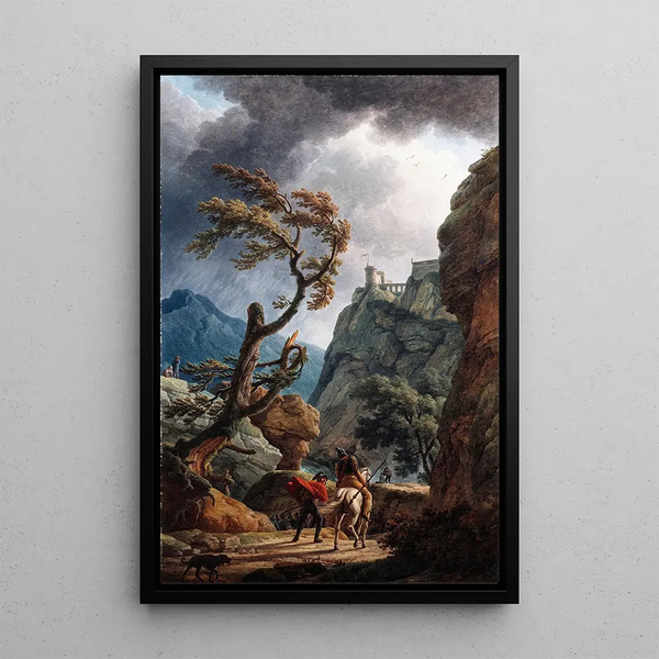 Reproductie van het schilderij Soldaten in een bergkloof met een storm - Claude-Joseph Vernet