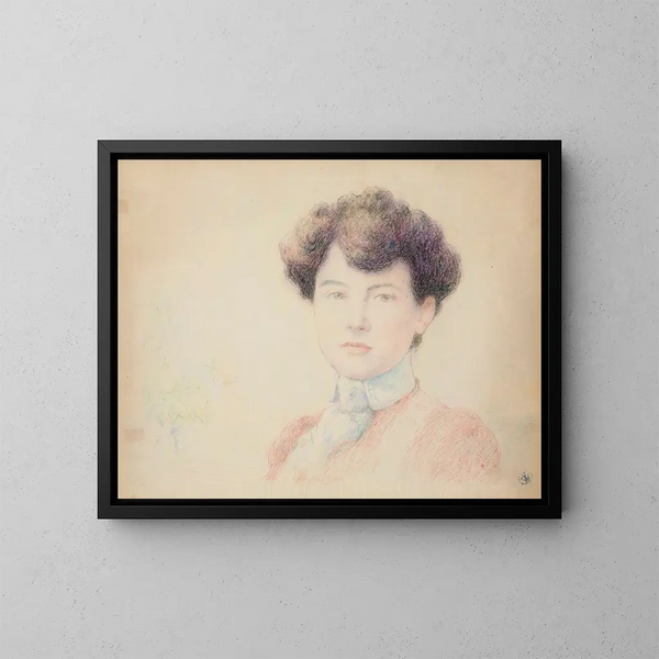 portret van Eugénie de la Rochefoucauld - Claude-Émile Schuffenecker — ingelijst kunstwerk aan de muur