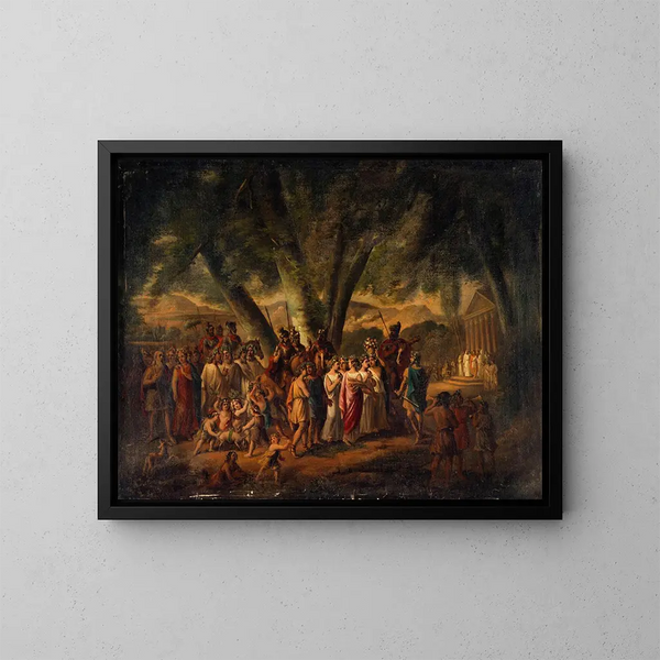 Procession antique se dirigeant vers un temple - Claude Joseph Vernet — ingelijst kunstwerk aan de muur