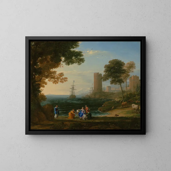 Vue côtière avec l'enlèvement d'Europe - Claude Lorrain — ingelijst kunstwerk aan de muur