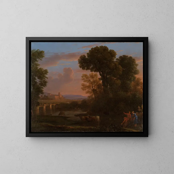 Landelijk landschap - Claude Lorrain — ingelijst kunstwerk aan de muur