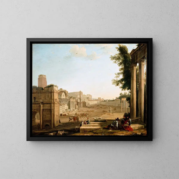 Le Campo Vaccino à Rome - Claude Lorrain — ingelijst kunstwerk aan de muur