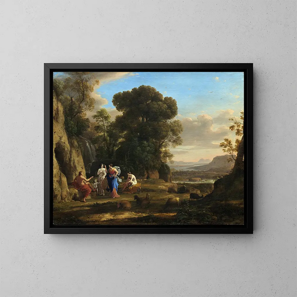 De Rechtspraak van Paris - Claude Lorrain — ingelijst kunstwerk aan de muur