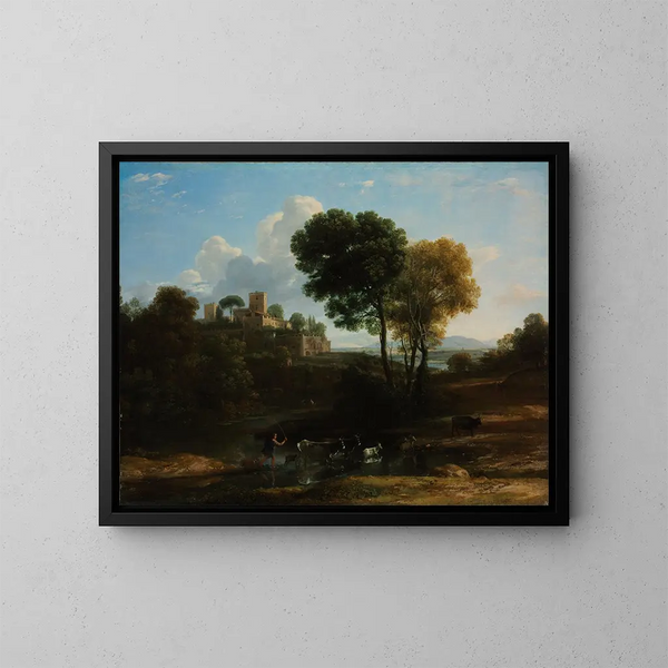 Villa in het Romeinse platteland - Claude Lorrain — ingelijst kunstwerk aan de muur