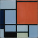 Reproductie van het schilderij Compositie met rood, geel en blauw - Piet Mondrian