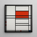 Compositie van rood en wit nr. 1 Compositie nr. 4 met rood en blauw - Piet Mondriaan — wandpresentatie van het kunstwerk