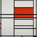 Compositie van rood en wit nr. 1 Compositie nr. 4 met rood en blauw - Piet Mondriaan — gepresenteerd in een interieur