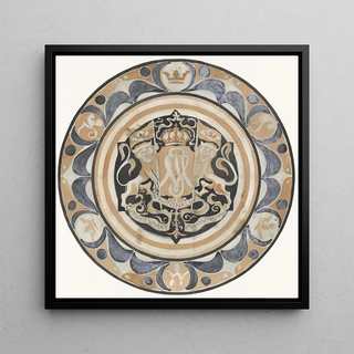 Conception pour une plaque commémorative de la KPM à la naissance de la princesse Juliana en 1909 - Carel Adolph Lion Cachet