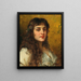 Portrait of a lady with snowdrops in her hair - Conrad Kiesel — framed artwork on a wall