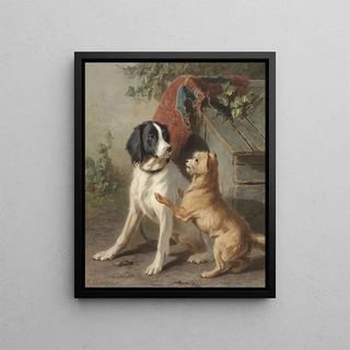 Conradijn Cunaeus - Twee honden bij een hok.webp