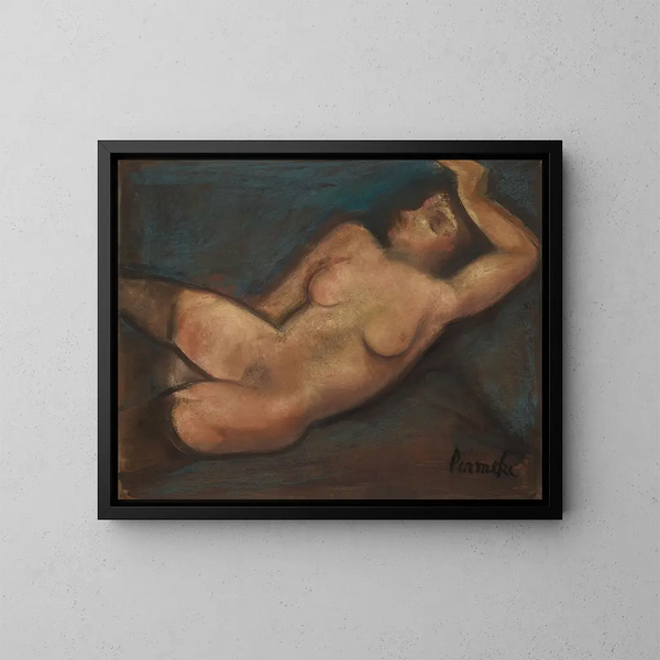 van het slapende schilderij met de arm boven het hoofd - Constant Permeke — ingelijst kunstwerk aan de muur