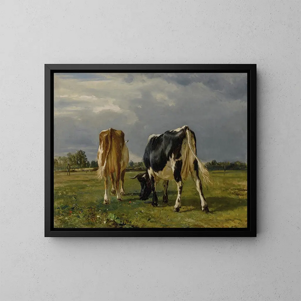 Koeien in een weide - Constant Troyon — ingelijst kunstwerk aan de muur