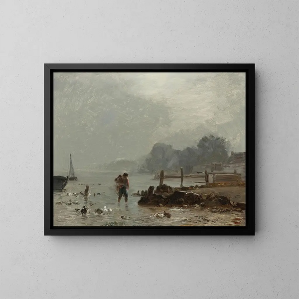 Visser - Constant Troyon — ingelijst kunstwerk aan de muur