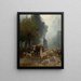 Going to the market on a foggy morning - Constant Troyon — framed artwork on a wall