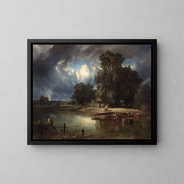 L'orage qui s'annonce - Constant Troyon — ingelijst kunstwerk aan de muur
