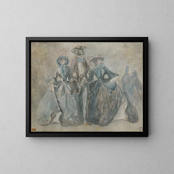 Les Anglais à Paris - Constantin Guys — ingelijst kunstwerk aan de muur