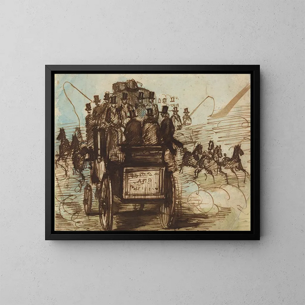 Le coche de Brighton - Constantin Guys — ingelijst kunstwerk aan de muur