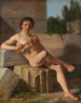 Een model dat fluit speelt - Constantin Hansen — weergave van het kunstwerk