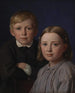 Jens Simmelkr Asmussen en Katrine Asmussen kinderen - Constantin Hansen — weergave van het kunstwerk