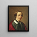 Portret van Michala Ingerslev f. Aagaard d'Iselingen in een zwarte jurk en rode sjaal - Constantin Hansen — ingelijst kunstwerk aan de muur