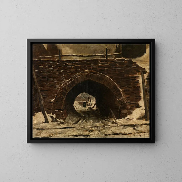 Een oude brug - Constantin Meunier — ingelijst kunstwerk aan de muur
