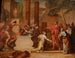 van een mythologisch tafereel van een graf in een landschap met klassieke ruïnes - Continentale School — weergave van het kunstwerk