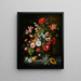 Natuurschilderij met bloemen in een glazen vaas - Continentale School — ingelijst kunstwerk aan de muur