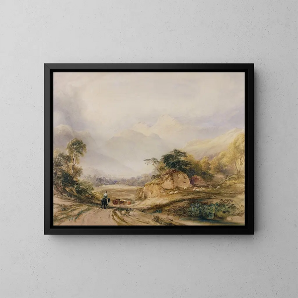 Les Pikes de Langdale - Copley Fielding — ingelijst kunstwerk aan de muur