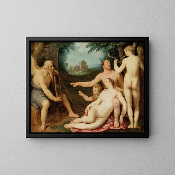 De Spiegel van de Tijd - Cornelis Cornelisz van Haarlem — ingelijst kunstwerk aan de muur