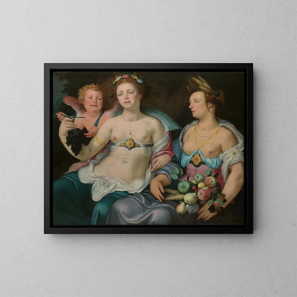 Venus, Cupido en Ceres - Cornelis Cornelisz van Haarlem — ingelijst kunstwerk aan de muur