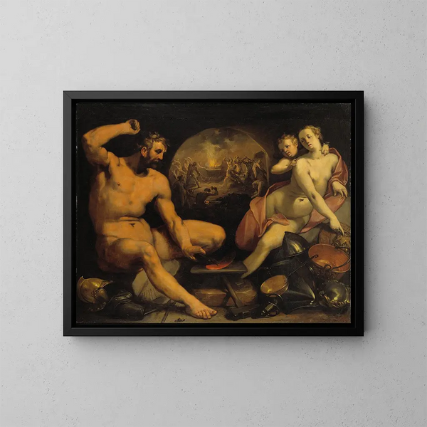 Venus en Vulcanus - Cornelis Cornelisz van Haarlem — ingelijst kunstwerk aan de muur