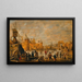Skaters on a frozen canal with fortifications beyond - Cornelis Droochsloot — framed artwork on a wall
