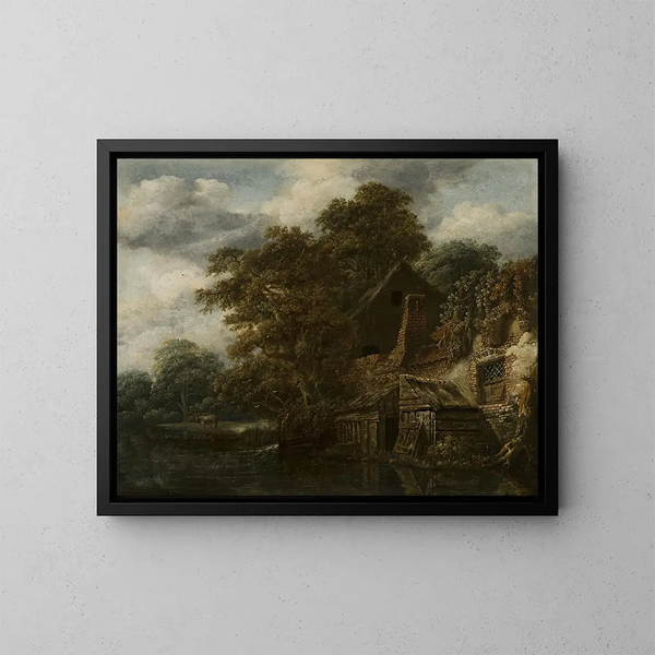 Landschap met een molen - Cornelis Gerritsz Decker — ingelijst kunstwerk aan de muur