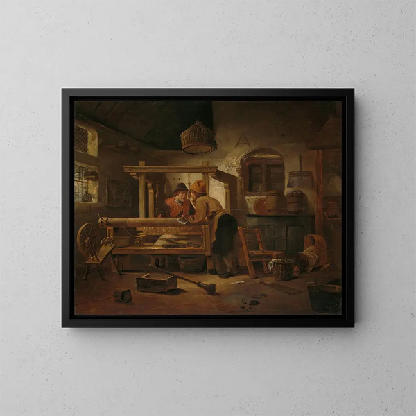 Atelier des tisserands - Cornelis Gerritsz Decker — ingelijst kunstwerk aan de muur