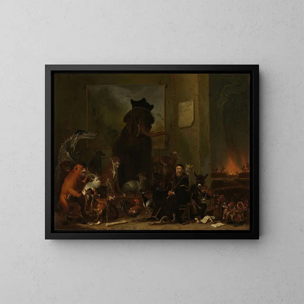 Satire sur le procès de Johan van Oldenbarneveldt - Cornelis Saftleven — ingelijst kunstwerk aan de muur