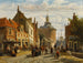 La Zuiderspui avec le Drommedaris d'Enkhuizen - Cornelis Springer — weergave van het kunstwerk