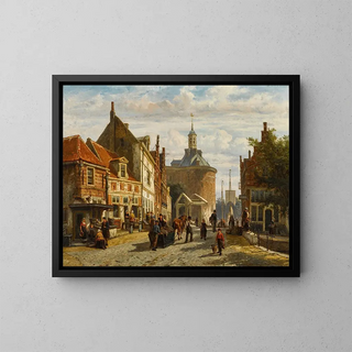Cornelis Springer - The Zuiderspui with the Drommedaris Enkhuizen.webp